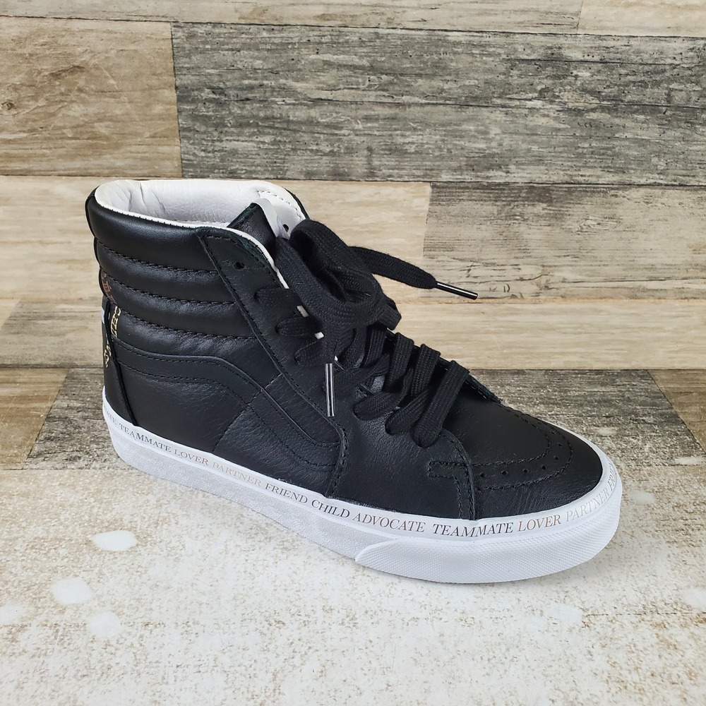 Vans Sk8 Hi Divine Energy Shoes Womens Sz‎ 5 Black Leather Lace-Up Sneakers